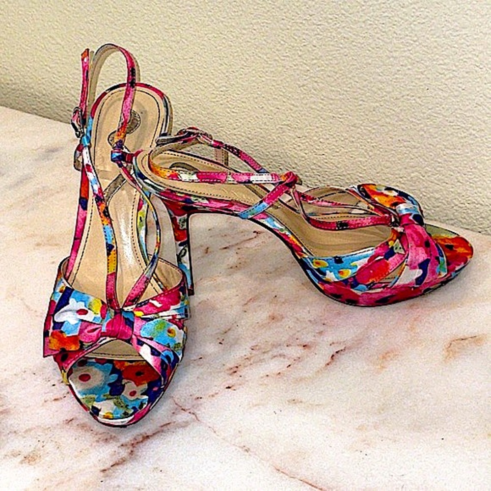 Nina Floral Bow Top High Heel Dress Shoe
